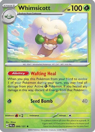 Whimsicott Poke Ball Pattern 8 Sv Prismatic Evolutions Holofoil