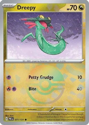 Dreepy Poke Ball Pattern 71 Sv Prismatic Evolutions Holofoil