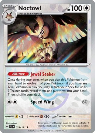 Noctowl Poke Ball Pattern 78 Sv Prismatic Evolutions Holofoil
