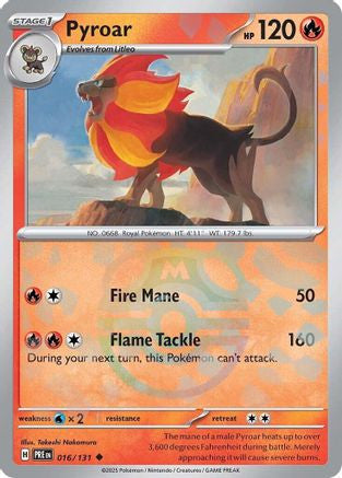 Pyroar Master Ball Pattern 16 Sv Prismatic Evolutions Holofoil
