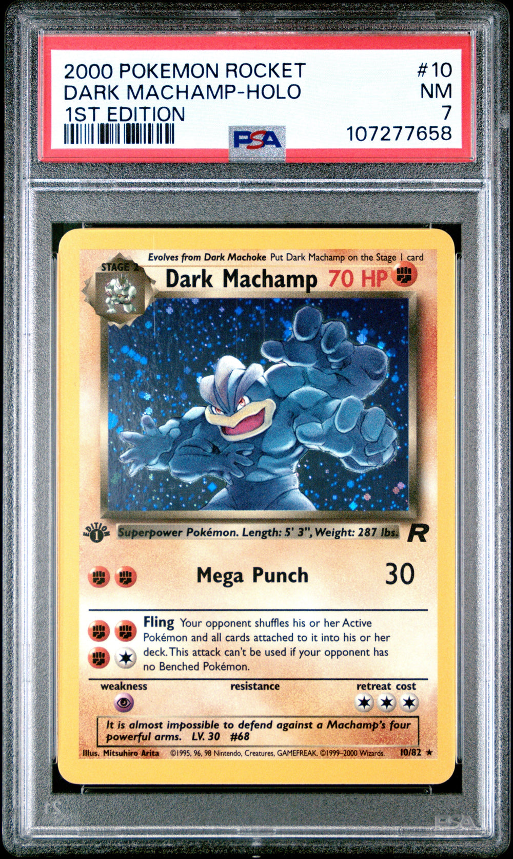 Dark Machamp Holo 1st Edition PSA 7 2000 Pokemon Rocket #10