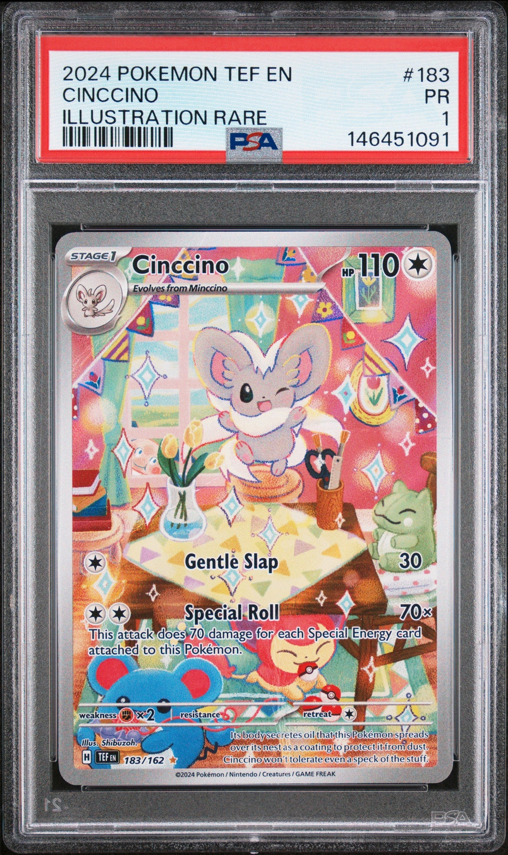 Cinccino PSA 1 2024 Pokemon POP 1 Temporal Forces #183