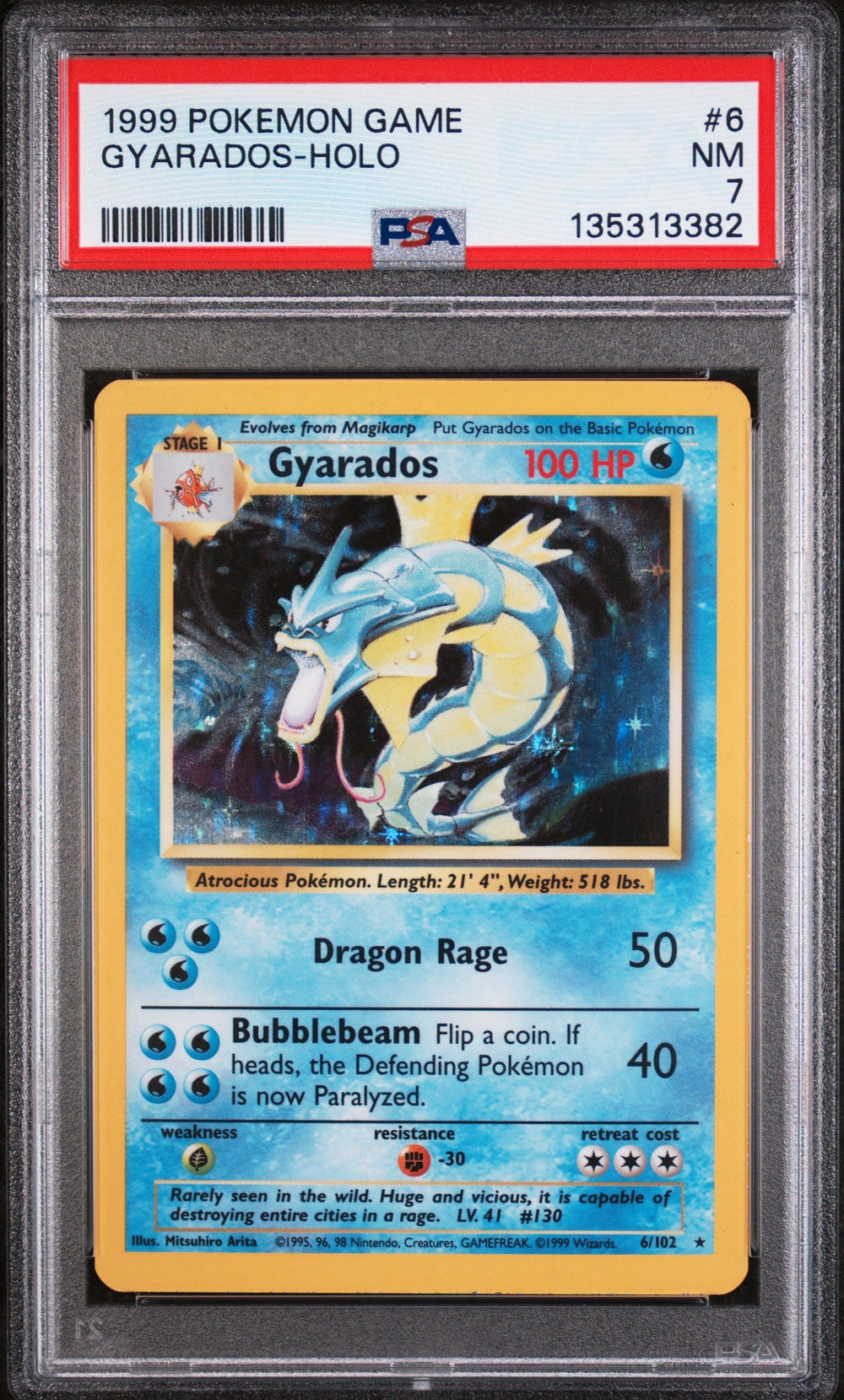 Gyarados Holo PSA 7 1999 Pokemon Base Set #6