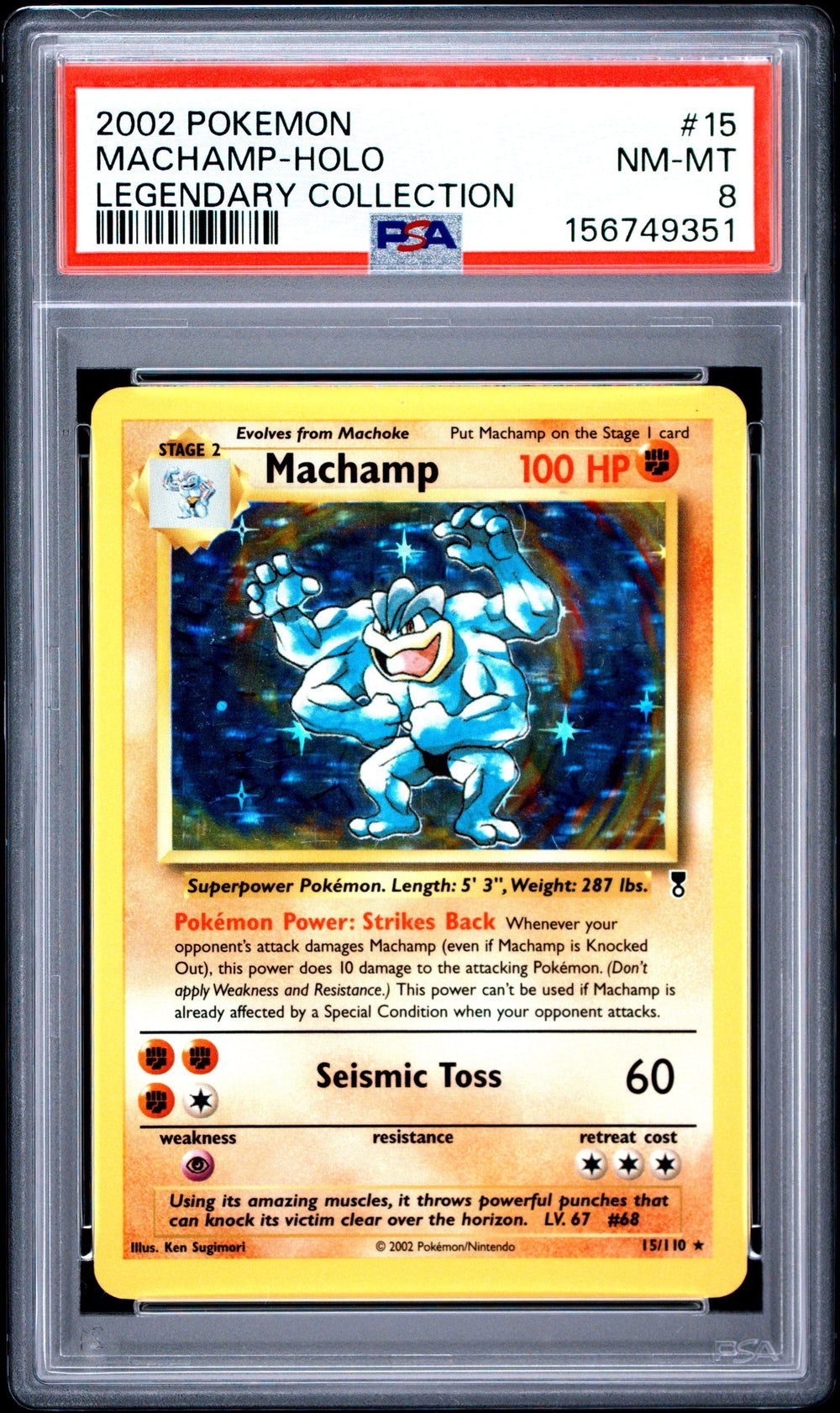 Machamp Holo PSA 8 2002 Legendary Collection #15