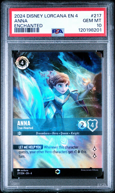 Anna Enchanted PSA 10 2024 Disney Lorcana En 4-Ursula'S Return #217