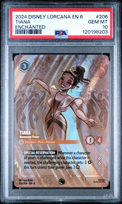 Tiana Enchanted PSA 10 2024 Disney Lorcana En 6-Azurite Sea #206