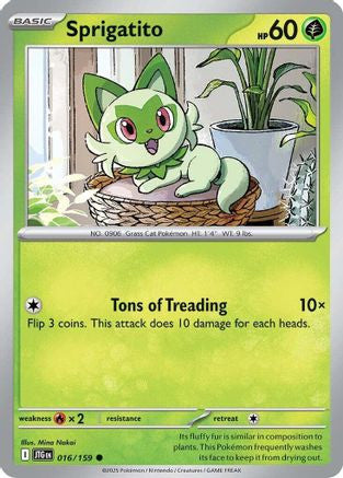 Sprigatito 16 Sv09 Journey Together Reverse Holofoil