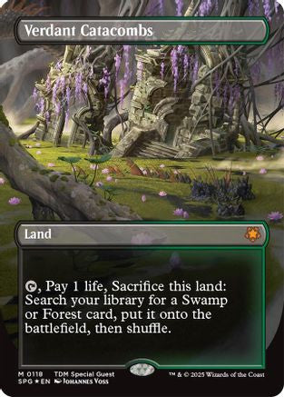 Verdant Catacombs (Borderless) (Dragonscale Foil) (SPG-118) - Special Guests Foil