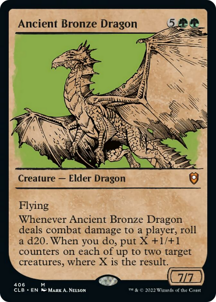 Ancient Bronze Dragon (CLB-406) - Commander Legends: Battle for Baldur's Gate: (Showcase) Foil
