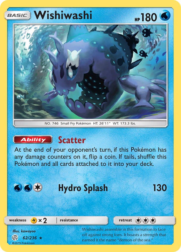 Wishiwashi 62 236 Cosmic Eclipse Reverse Holofoil