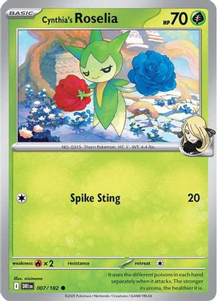 Cynthia's Roselia 7 Sv10 Destined Rivals Reverse Holofoil