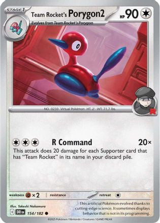 Team Rocket's Porygon2 154 Sv10 Destined Rivals Reverse Holofoil