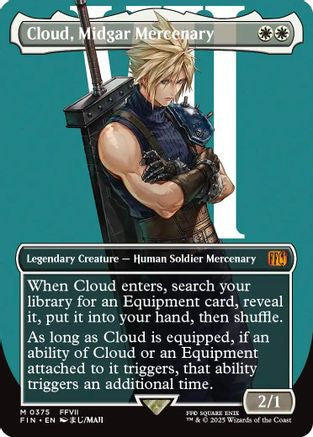 Cloud, Midgar Mercenary (Borderless) (FIN-375) - FINAL FANTASY Foil