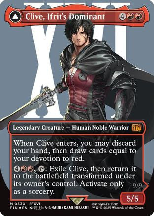 Clive, Ifrit's Dominant (Borderless) (Surge Foil) (FIN-530) - FINAL FANTASY Foil