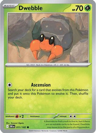 Dwebble 11 Sv10 Destined Rivals Reverse Holofoil
