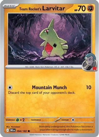 Team Rocket's Larvitar 94 Sv10 Destined Rivals