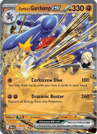 Cynthia's Garchomp Ex 104 182 104 Sv10 Destined Rivals Holofoil