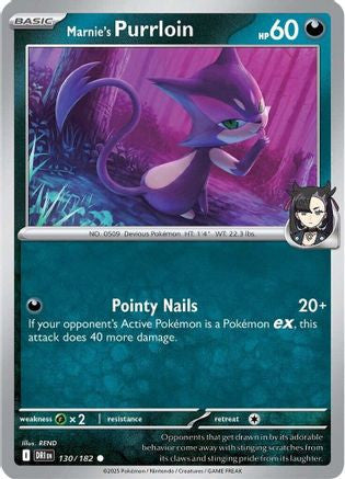 Marnie's Purrloin 130 Sv10 Destined Rivals Reverse Holofoil