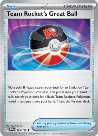 Team Rocket's Great Ball 175 Sv10 Destined Rivals Reverse Holofoil