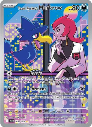 Team Rocket's Murkrow 200 182 200 Sv10 Destined Rivals Holofoil