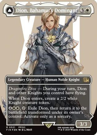 Dion, Bahamut's Dominant (Borderless) (Surge Foil) (FIN-521) - FINAL FANTASY Foil