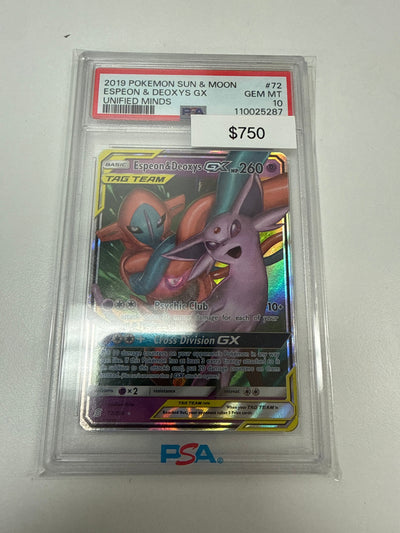 Pokemon Espeon & Deoxys Gx PSA 10