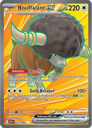 Bouffalant Ex 162 086 162 Sv White Flare Holofoil