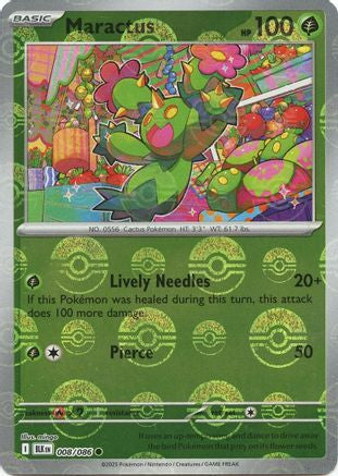 Maractus Poke Ball Pattern 8 Sv Black Bolt Holofoil
