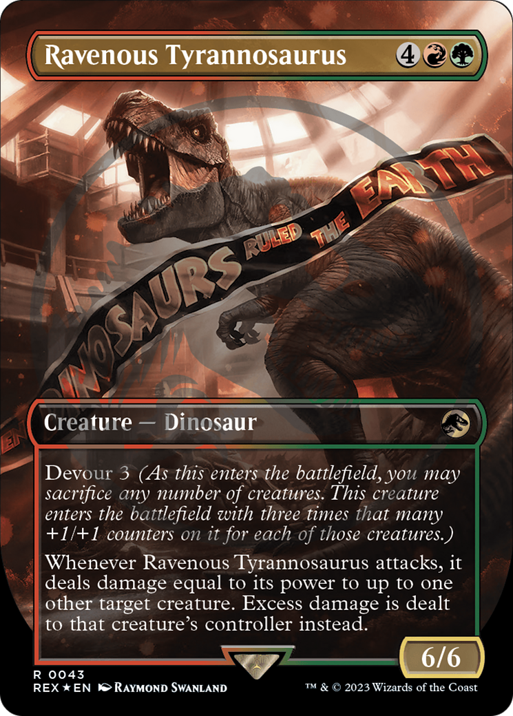 Ravenous Tyrannosaurus (REX-043) - Jurassic World Collection (Borderless) Foil