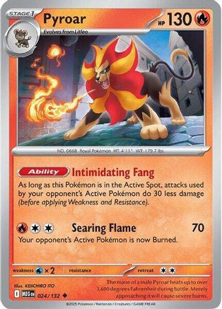 Pyroar 24 Me01 Mega Evolution Reverse Holofoil