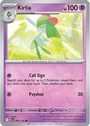 Kirlia 59 Me01 Mega Evolution Reverse Holofoil