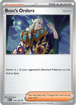Boss's Orders Ghetsis 114 Me01 Mega Evolution Reverse Holofoil