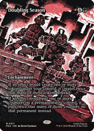 Doubling Season (Borderless) (PZA-011) - Teenage Mutant Ninja Turtles Eternal-Legal