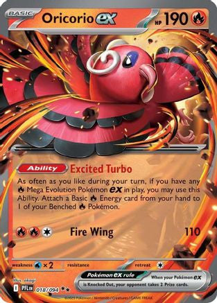 Oricorio Ex 018 094 18 Me02 Phantasmal Flames Holofoil