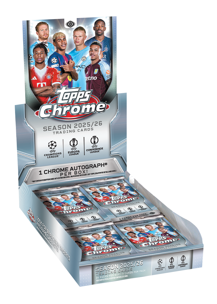 2025/26 Topps UEFA Club Competitions Chrome Soccer Hobby 12 Box Case