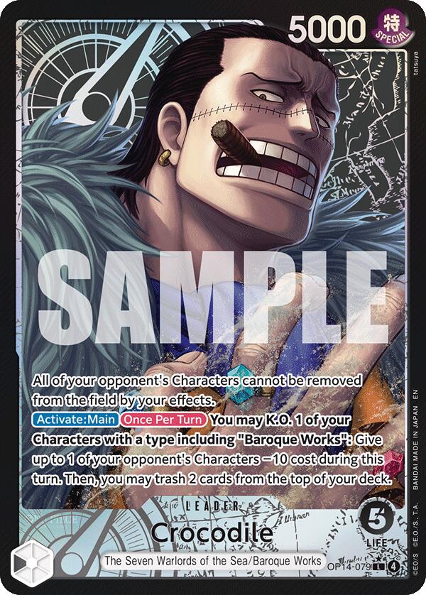 Crocodile - OP14-079 (Alternate Art) - OP14-079 - (The Azure Sea's Seven)