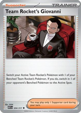 Team Rocket's Giovanni 204 Me Ascended Heroes Reverse Holofoil