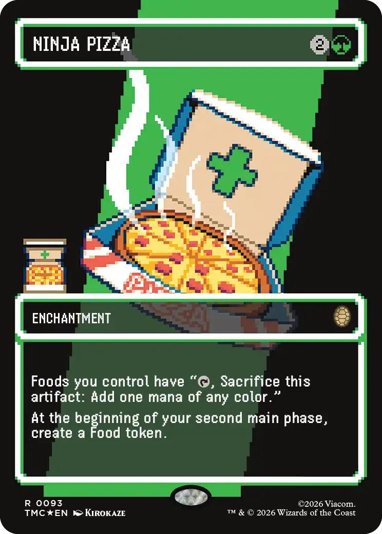 Ninja Pizza (Borderless) (Surge Foil) - 93 - (Commander: Teenage Mutant Ninja Turtles)