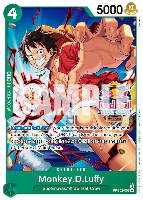 Monkey.D.Luffy (Red Bull Double Don!!) - PRB02-005 - (One Piece Promotion Cards)