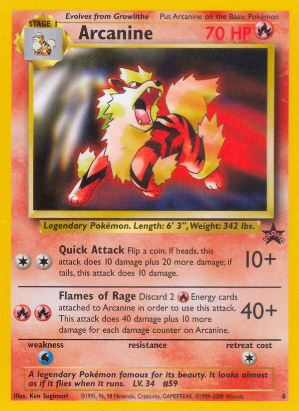 Arcanine 6 53 Wizards Black Star Promos Lp