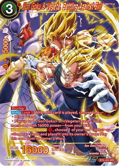 Son Goku & Vegeta, Battling Against Evil (SPR) (BT31-010) [Impact Beyond Dimensions]