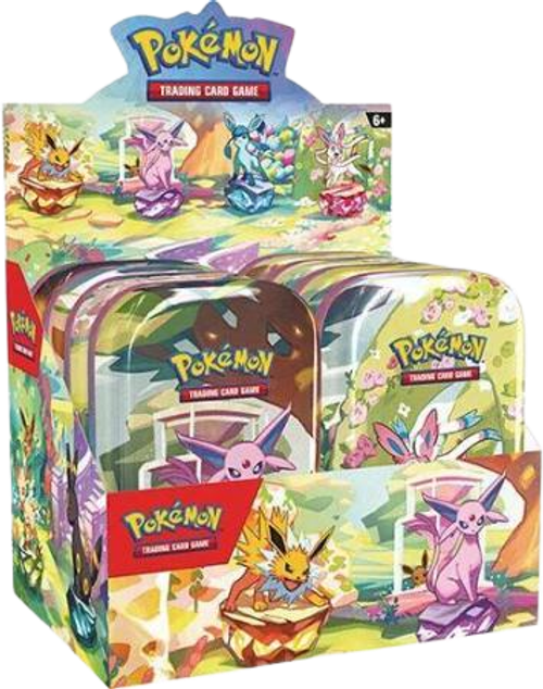 Prismatic Evolutions Mini Tin Display