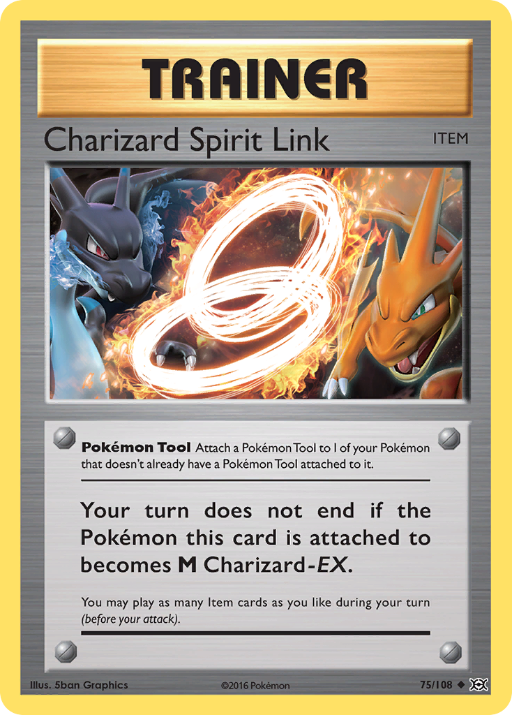 Charizard Spirit Link 75 108 Evolutions Reverse Holofoil