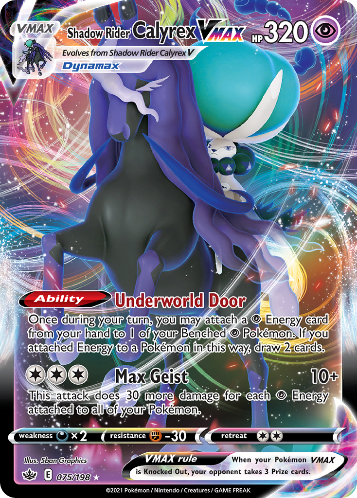 Shadow Rider Calyrex Vmax 75 198 Chilling Reign Holofoil