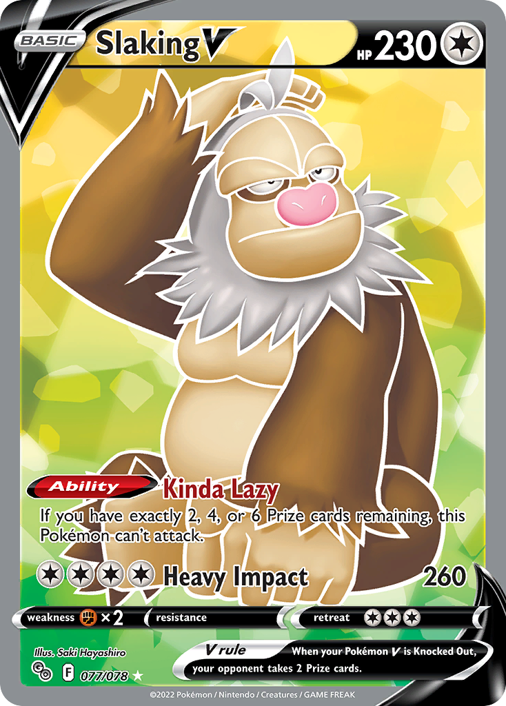 Slaking V 77 78 Pokmon Go Holofoil