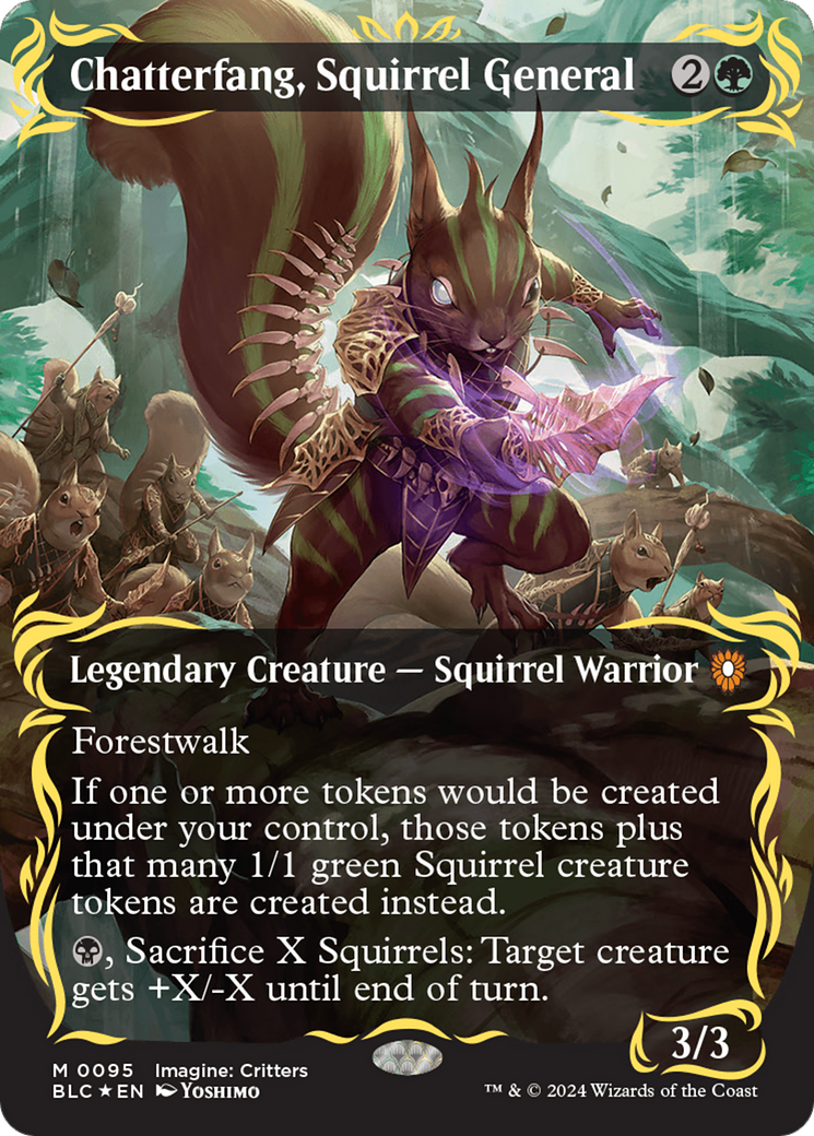 Chatterfang, Squirrel General (BLC-095) - Bloomburrow Commander (Borderless) Foil