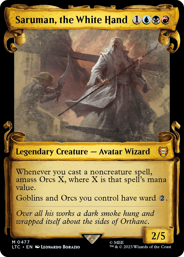 Saruman, the White Hand (LTC-477) - Tales of Middle-earth Commander: (Showcase) Foil