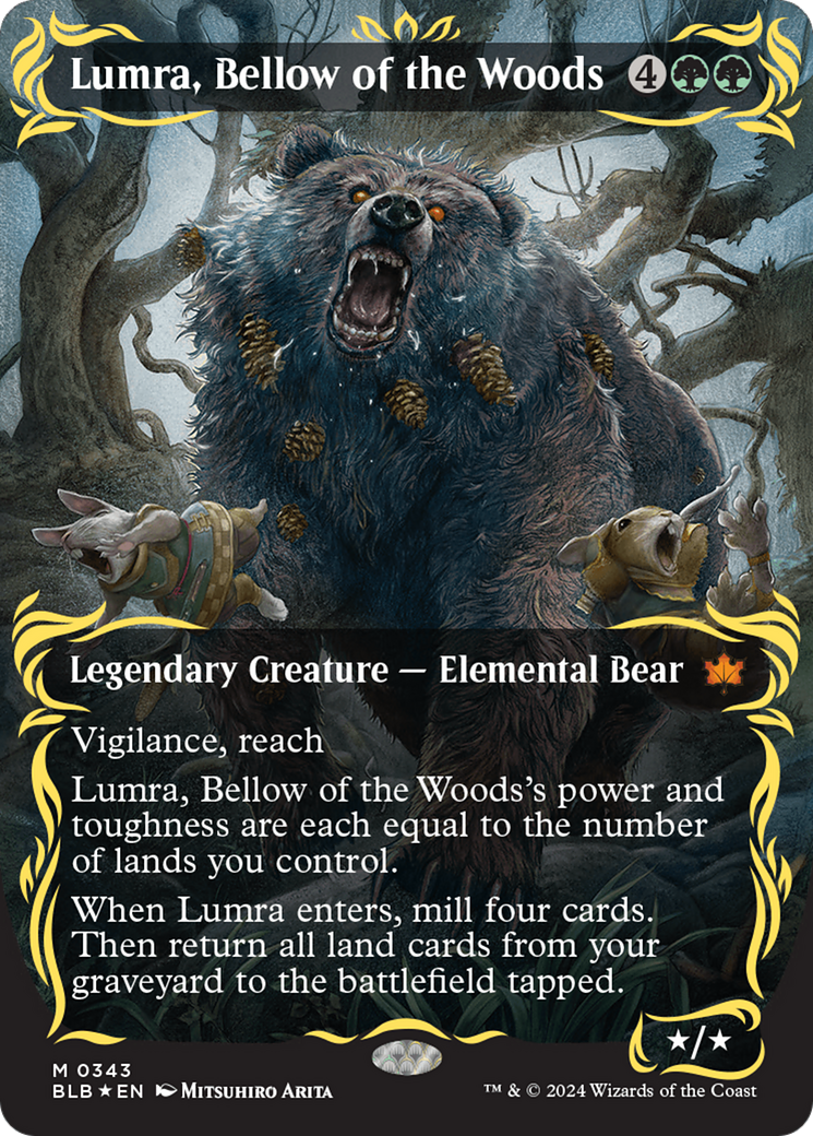 Lumra, Bellow of the Woods (BLB-343) - Bloomburrow: (Showcase) (Borderless) Foil