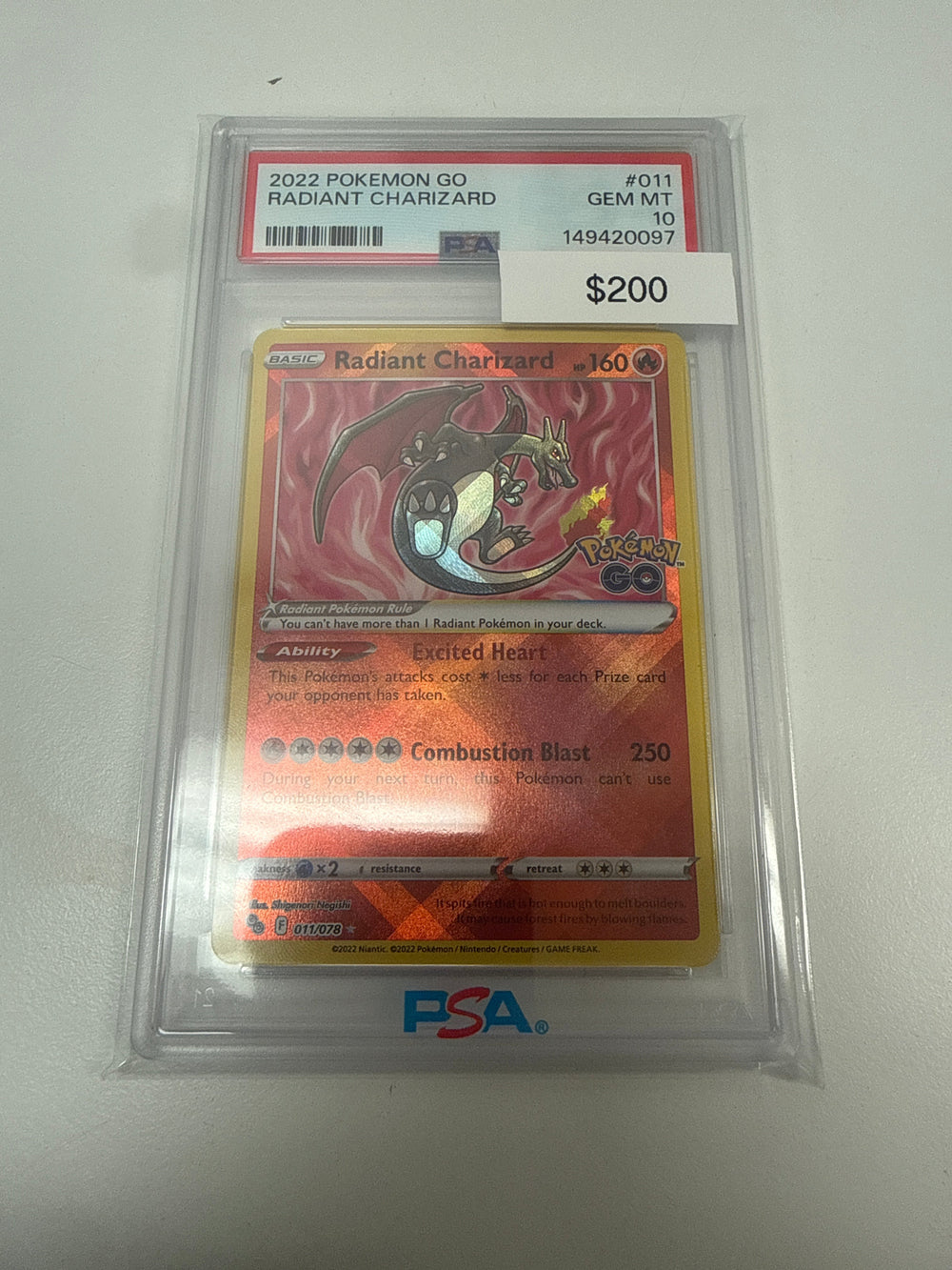 Pokemon Radiant Charizard PSA 10