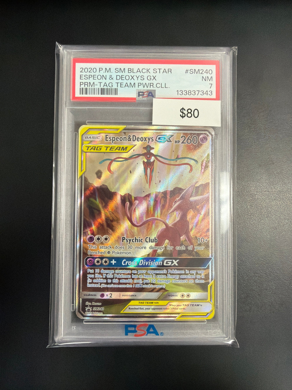 Pokemon Espeon & Deoxys #SM240 PSA 7